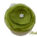 6 pieces lime green organza poppy flowers