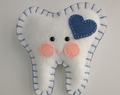 Tooth Fairy Pillow - Denim Blue Heart