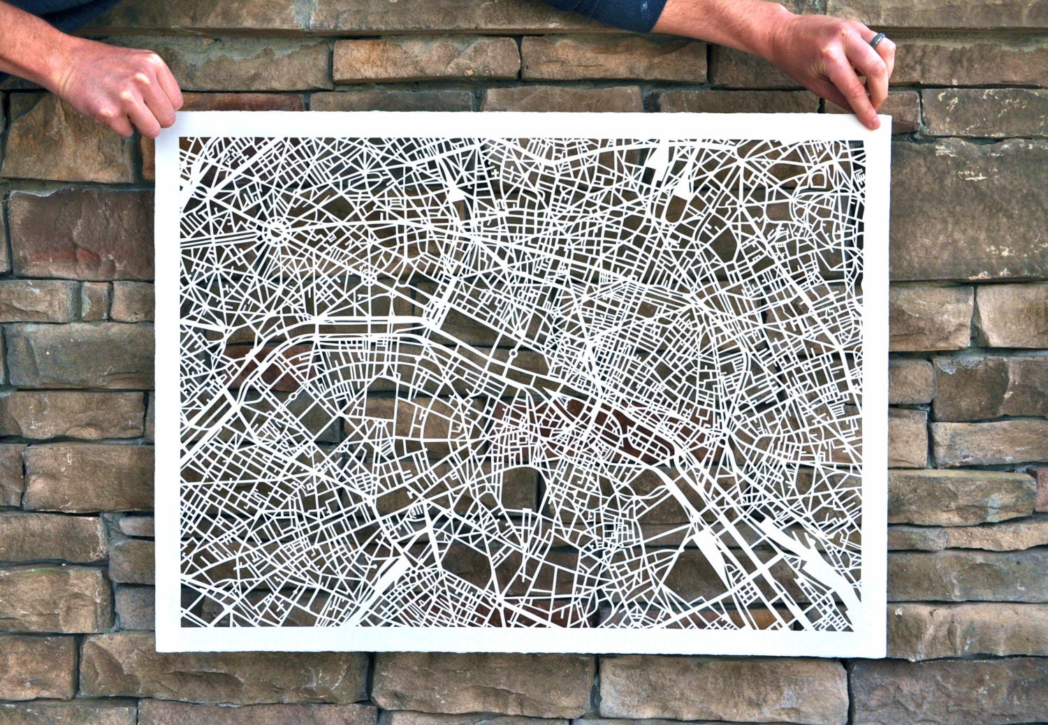 paris mapcut on white