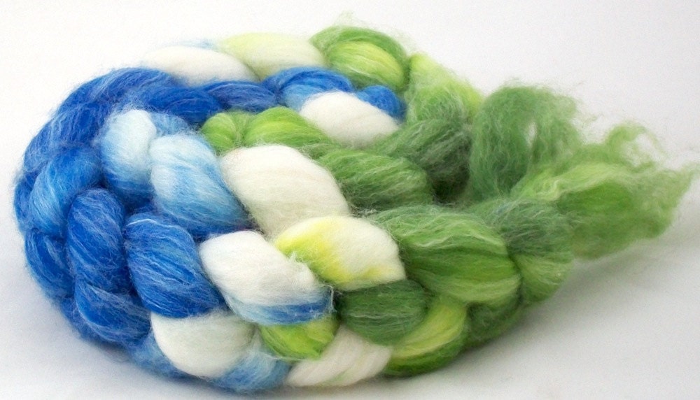Earth and Sky/ Handpainted SW Merino-Bamboo-Nylon Combed Top/ 4 oz.
