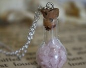 ON SALE Vial Necklace - Rose Quartz Love Vial