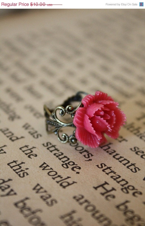 ON SALE Pink Rose Ring