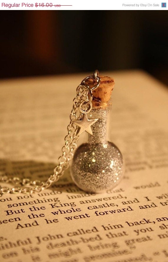 ON SALE Star Dust Vial Necklace