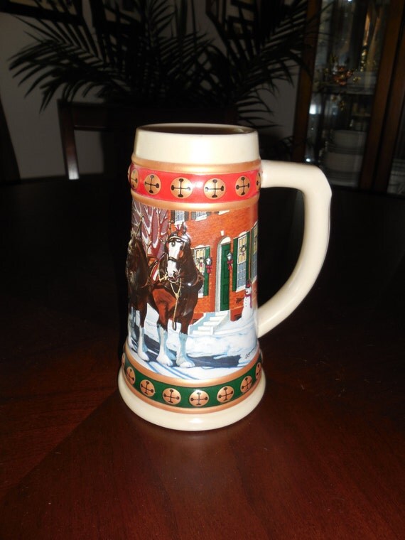 BUDWEISER Holiday BEER STEIN Collection by handymanhowto on Etsy