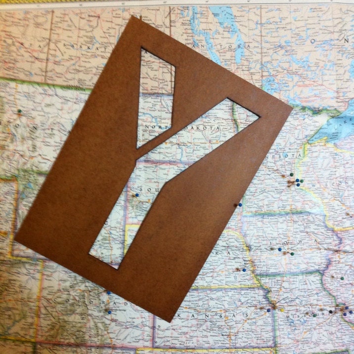 Letter Y wall hanging vintage oil board stencil home decor