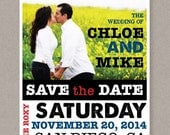 Vintage Modern Concert Poster Save The Date Post Card - Customized Printable Save The Date Card
