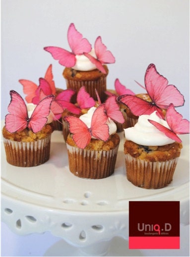 new 70 PRECUT edible butterflies - butterfly decoration - FREE SHIPPING - edible cake decoration - wedding favors by Uniqdots on Etsy
