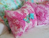 Cottage Pillow Cover, Decorative Pillows, Throw Pillow, Shabby Chic Pillow, Reversible