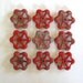 9 vintage faucet handles, red faucet handles, valve handles, 225, aluminum faucet knobs, steampunk knobs, water knobs, garden spigot knobs