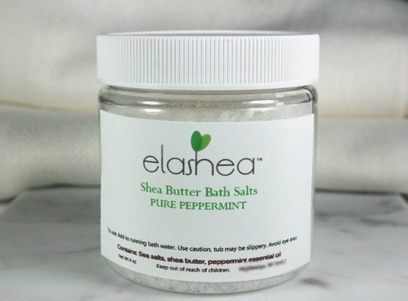 PEPPERMINT Bath Salts with Shea Butter 4 ounce