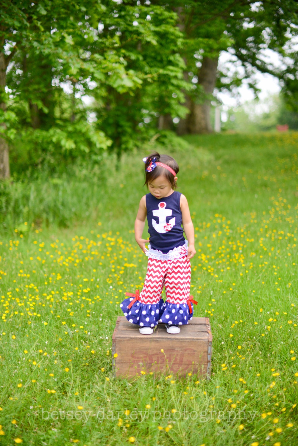 Sailor Ruffled Top and Pant Set