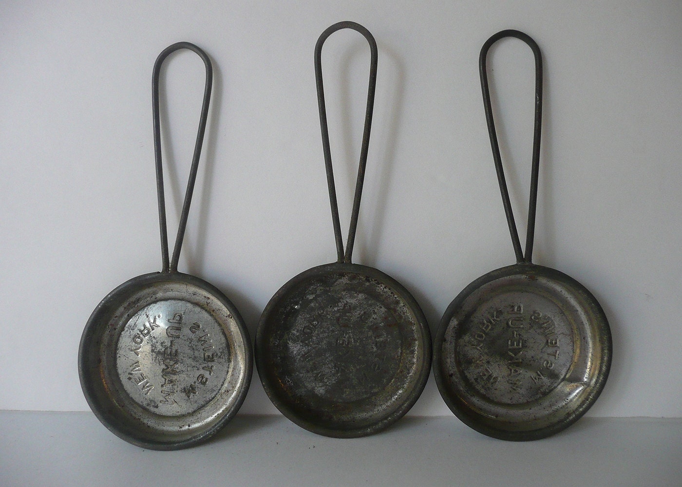 Vintage M. Stein's Make-Up Heating Tins Advertising  Set Collection Theater Cottage Chic