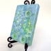 Art Original 5x7 Original Acrylic,  Poppy Impressionism, 4x6 Canvas,Blue and Green,Bloral, Display Easel Included  I take CREDIT CARDS