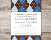 Little Man Baby Shower Invitation - Set of 25
