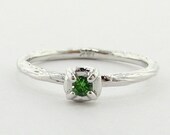 Sprig Stacker, Tsavorite and White Gold