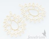 PD827-MG // Matte Gold Plated Organic Pendant, 28mm x 36mm, 2Pc