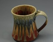 Pottery Handmade Mug  cinnamon brown blue fern green Porcelain by Mark Hudak