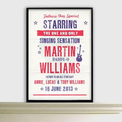 Fathers day custom retro Rock and Roll poster print PDF Il_170x135