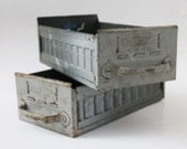 Vintage Industrial Modern 1950s Metal Library File Drawers
