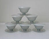 Vintage Tupperware Cup and Saucer Set, 18 Pieces, Gray - ice cream bowl, small, container, dessert cup, collectible