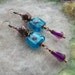 Earrings, Blue Lamp Work Beads