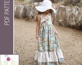 The Charlotte Maxi Dress with Ruffled Neckline PDF Sewing Pattern from The Sweetest Patterns - Instant Download Pattern