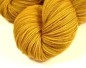 Sock Weight Superwash Merino Wool Yarn - Honey Mustard - Hand Dyed Yarn, Knitting Supplies