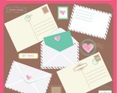 Postal Cards - Post card, stamps, love letter, stamp collection, love, mail, letters, by mail, envelope - Personal Commercial Use Clip Art Il_170x135