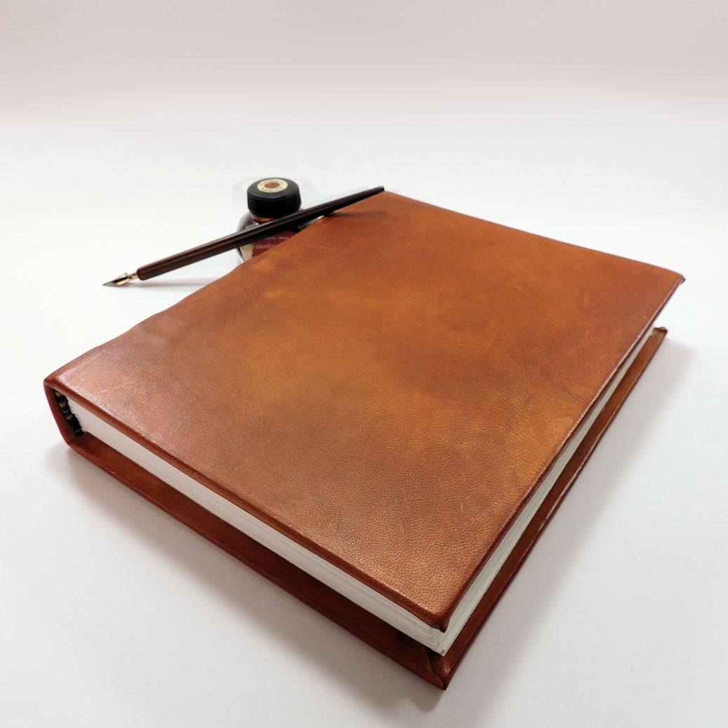 8x10 Plain Leather Journal, Large Leather Bound Journal, Made to Order Full Leather Sketchbook
