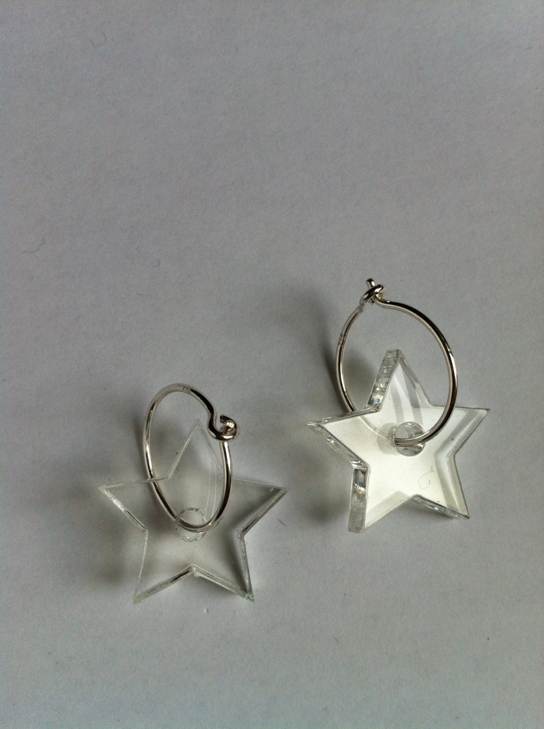 Clairely Upcycled jewellery (jewelry)  -  Star hoop earrings