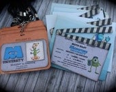 MONSTERS UNIVERSITY Invitation and ID tag set