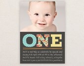 Photo Birthday Invitations. Boys 1st birthday. I Customize, You Print. Il_170x135