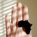 Africa Ring, Lasercut Acrylic, Adjustable Ring Statement Jewelry, Black Perspex, Silhouette Shape