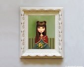Beekeeper bear girl - The Beekeeper print on somerset velvet - Woodland anthropomorphic art by Marisol Spoon
