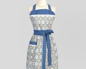 Womens Bib Full Apron / Personalize or Monogram this Cute Handmade Retro Modern Kitchen Apron Offers Modern Retro Woman Appeal