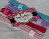 Interchangeable Stretch Elastic Headbands 5/8" Wide Set of 4 infant girl headbands