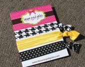 Elastic Hair Ties - Houndstooth Bumble
