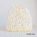 Knit baby hat, Baby Photo Props, Girls Hats, Large White Crochet Flower, Cream Newborn Hat, Chunky Knitted Baby Beanie