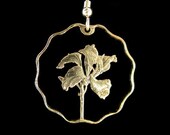 Cut Coin Jewelry - China - Hong Kong - Bauhinia Flower - Earrings