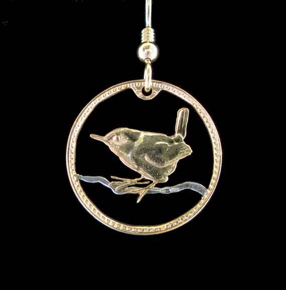 Cut Coin Jewelry - Great Britian - Wren - Earrings