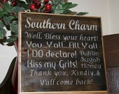 REDUCED-Southern Sayings - Southern Charm - Southern Phrases Hand Painted Wooden Sign