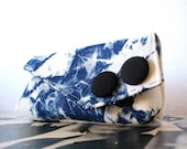 Cobalt and White Denim Pocket Clutch