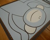 monkeying around, close ups, large, 11x14 hand painted personalized name canvas