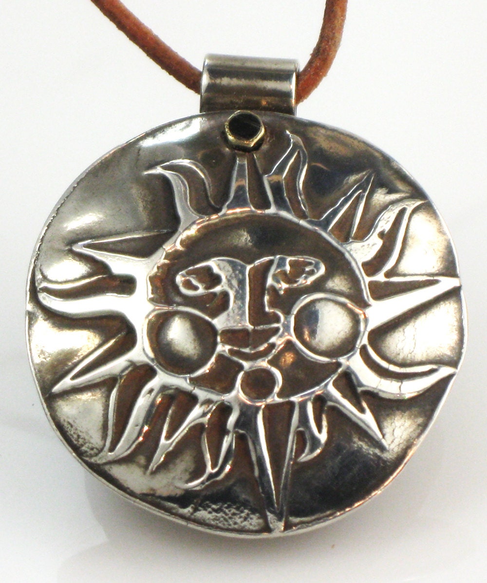 Southwest Sun Spirit Fine Silver Necklace - Also Available in Bronze