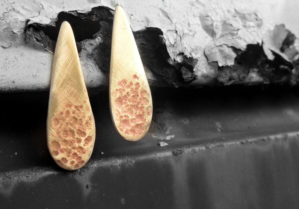 Brass Petals - Simple, Modern Spring Fashion - Textured Brass Jewelry