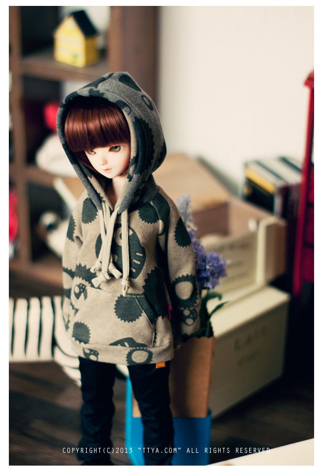 MSd Skull hooded T Beige