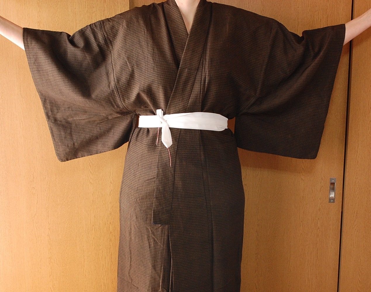 Kimono From Japan With Brown Pattern For Men