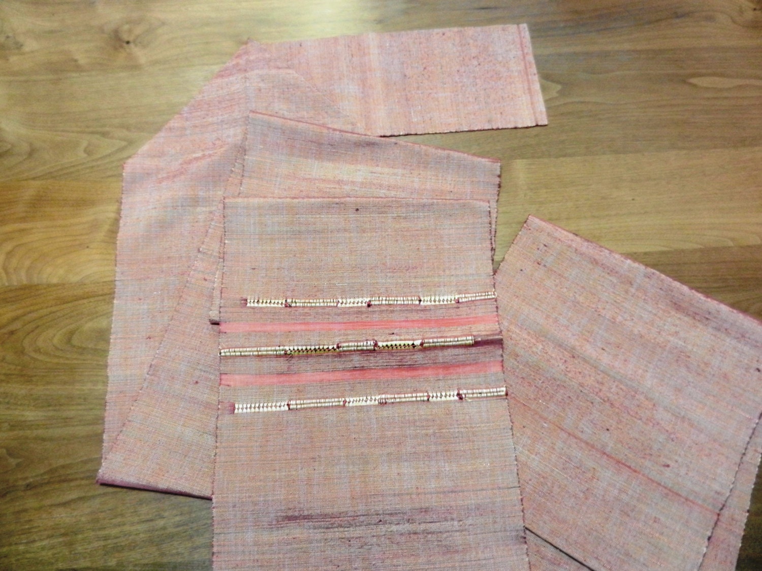 Japanese Obi Kimono Belt Iridescent Pink Yellow