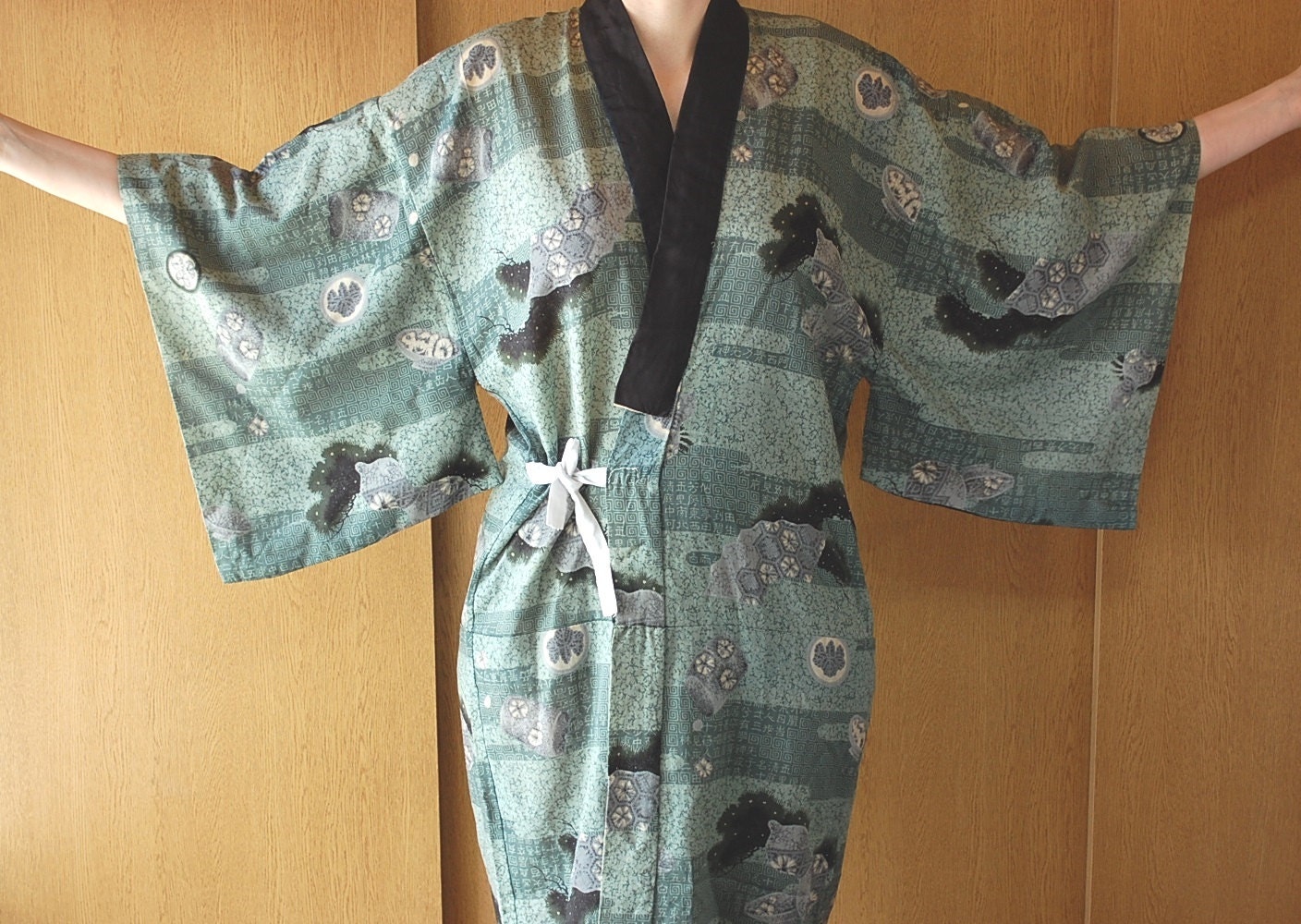Nagajuban Underkimono Robe Tones Of Blue