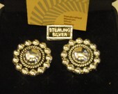 925 Taxco Sterling Silver Clip On Earrings in Original Box